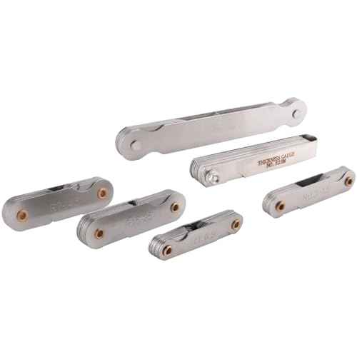 Plawee 6 StüCk Rostfreier Stahl Radius Lehre mit FüHler Lehren Set Bogen Radius Verrundung Lehre und 0,04-0,88 Mm Abstand Messung Werkzeug Plawee 6 StüCk Rostfreier Stahl Radius Lehre mit FüHler Lehren Set Bogen Radius Verrundung Lehre und 0,04-0,88 Mm Abstand Messung Werkzeug von Plawee