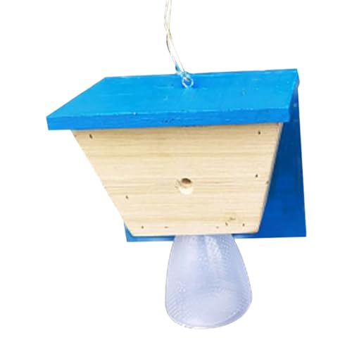 Plawee -Bienenfalle, Holzkabinen-Stil, Tischler-Bienenfalle, Wasserdicht und Wespenfalle für Den Außenbereich, Blau von Plawee