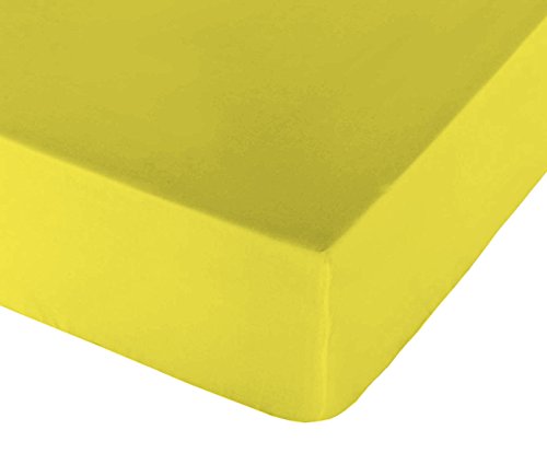 Play Basic Collection Spannbettlaken, glatt, für Betten mit 200 cm Breite, Baumwolle, gelb (Sol Limon) von Play Basic Collection