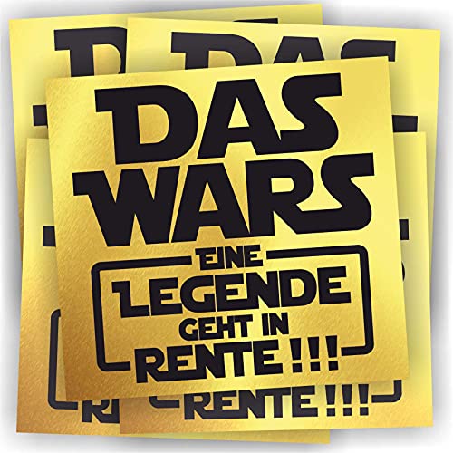 Play-Too 5 Aufkleber Das Wars Eine Legende geht in Rente Etikett Flaschenetikett von Play-Too