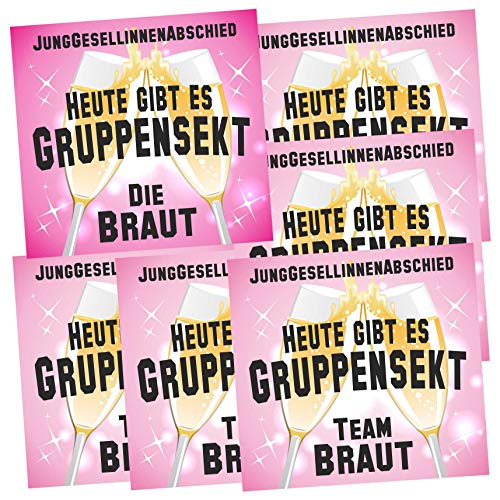 Play-Too 5 Aufkleber Etikett Flaschenetikett JGA Junggesellinnen Abschied Junggesellin Braut Team Hochzeit Ehe von Play-Too