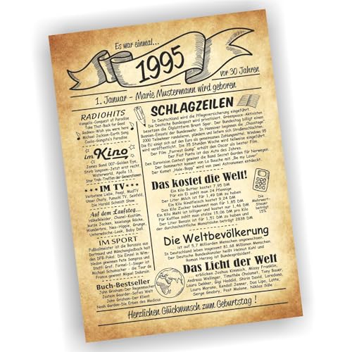 Play-Too Geburtstagsurkunde Urkunde zum 30. Geburtstag Geschenk 1995 30 Jahre personalisiert Play-Too Geburtstagsurkunde Urkunde zum 30. Geburtstag Geschenk 1995 30 Jahre personalisiert von Play-Too