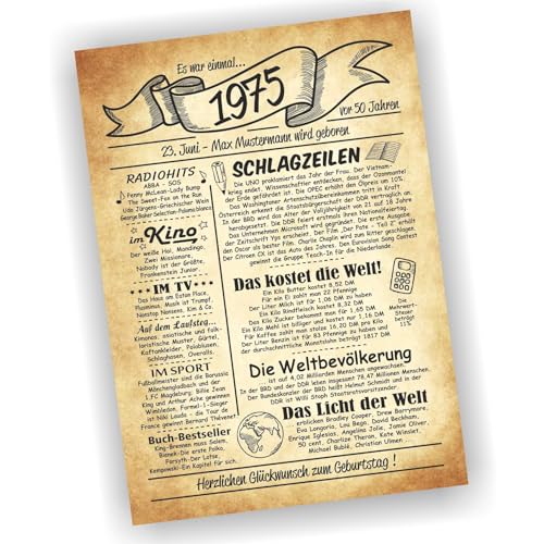 Play-Too Geburtstagsurkunde Urkunde zum 50. Geburtstag Geschenk 1975 50 Jahre personalisiert Play-Too Geburtstagsurkunde Urkunde zum 50. Geburtstag Geschenk 1975 50 Jahre personalisiert von Play-Too