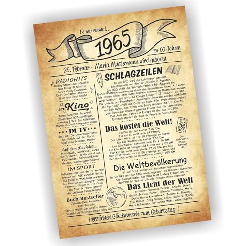 Play-Too Geburtstagsurkunde Urkunde zum 60. Geburtstag Geschenk 1965 60 Jahre personalisiert Play-Too Geburtstagsurkunde Urkunde zum 60. Geburtstag Geschenk 1965 60 Jahre personalisiert von Play-Too