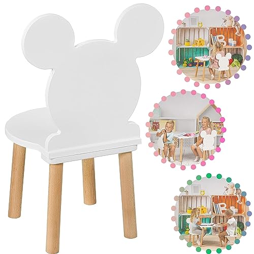 PlayPals Furniture Kleiner Holzstuhl für Kinder Kinderstuhl- Stühlchen- Sitzhocker,60 x 31x 31cm und Einer Sitzhöhe von 27 cm, für EIN 3,4,5,6,7 Jahre, natürliche Kindersitzmöbel von PlayPals Furniture