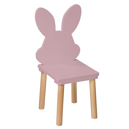 PlayPals Furniture kinderstuhl - holzstühle Kinder für EIN 2-7 Jahre, Toddler Chair - Kindersitzmöbel Stuhl, kindersessel kinderzimmer möbel Kaninchen rosa von PlayPals Furniture
