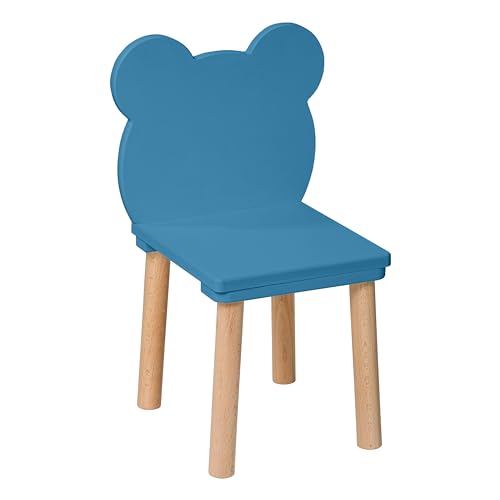 PlayPals Furniture kinderstuhl - holzstühle Kinder für EIN 2-7 Jahre, Toddler Chair - Kindersitzmöbel Stuhl, kindersessel kinderzimmer möbel blau Bär Bear von PlayPals Furniture