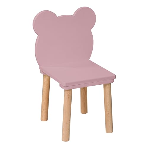 PlayPals Furniture kinderstuhl - holzstühle Kinder für EIN 2-7 Jahre, Toddler Chair - Kindersitzmöbel Stuhl, kindersessel kinderzimmer möbel rosa Bär Bear von PlayPals Furniture