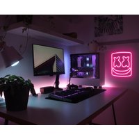 Dj Music Led Marshmello Helm Neon Home Dekoration Custom Wanddekoration Gitarre Schild Personalisiertes Haus Bright Light von PlayPath