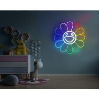 Led Blumen Neon Schild Niedlich Floral Design Home Dekoration Dekor Custom Wand Sigh Regenbogen Personalisiertes Haus Gamer Licht von PlayPath