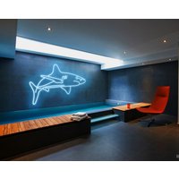 Toller Hai Neon Schild Interior Ocean Shark Home Dekoration Led Dekor Custom Wanddekoration Sigh Ozean Tiere Geschenk Personalisiert Licht von PlayPath