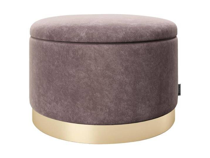 Playboy HOCKER PLAYBOY, Rosa, rund, 55x35x55 cm, Stauraum, Wohnzimmer, Hocker, Sitzhocker von Playboy