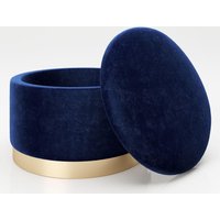 Playboy runder Pouf SUE Blau von Playboy