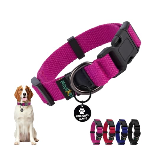Welpenhalsband Welpen Halsbänder Verstellbares 25-40cm für Kleine Mittel Hunde Katzen Welpen Halsband Weiches Baumwollmaterial Hundehalsband mit Abnehmbaren Hundemarke für Training Ausführen(Rose-S) Welpenhalsband Welpen Halsbänder Verstellbares 25-40cm für Kleine Mittel Hunde Katzen Welpen Halsband Weiches Baumwollmaterial Hundehalsband mit Abnehmbaren Hundemarke für Training Ausführen(Rose-S) von Playexen