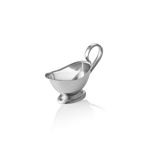 16x Sauciere silber, 70 ml, 13,5 x 6 x 9 cm, Chromnickelstahl 18/8 von Playflip