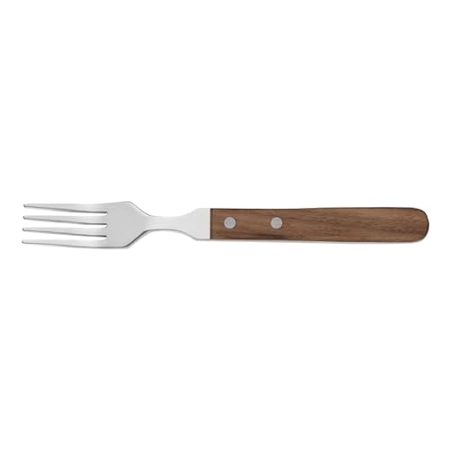 24x Steakgabel Set mit Walnussholzgriff, 20 cm, Set, Holz, Chromstahl 13/0 von Playflip