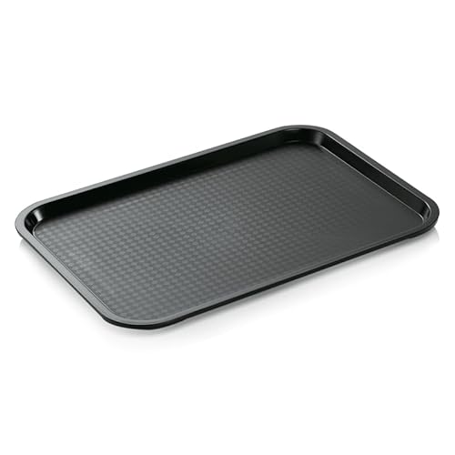 30x Gastro Tablett schwarz stapelbar 35 x 27 x 2 cm Serviertablett Polypropylen von Playflip