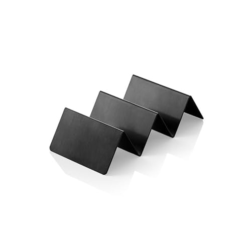 6x Snackpresenter mit 2 Ablagen, 21 x 10 x 5 cm, schwarz, Edelstahl, PVD-Beschichtung von Playflip