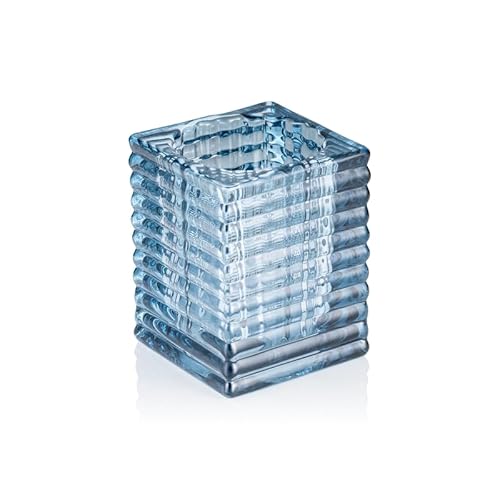 8x Cube Steel Blue YUYU, Windlicht, Kerzenhalter, 7,5 x 7,5 x 9,5 cm, Glas, hellblau 8x Cube Steel Blue YUYU, Windlicht, Kerzenhalter, 7,5 x 7,5 x 9,5 cm, Glas, hellblau von Playflip