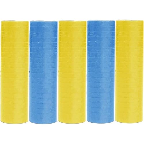 Luftschlangen Papier bunt Party Deko Geburtstag Hochzeit Set holografisch, Stück:5 Stück, Luftschlangen:Blau/Gelb von Playflip