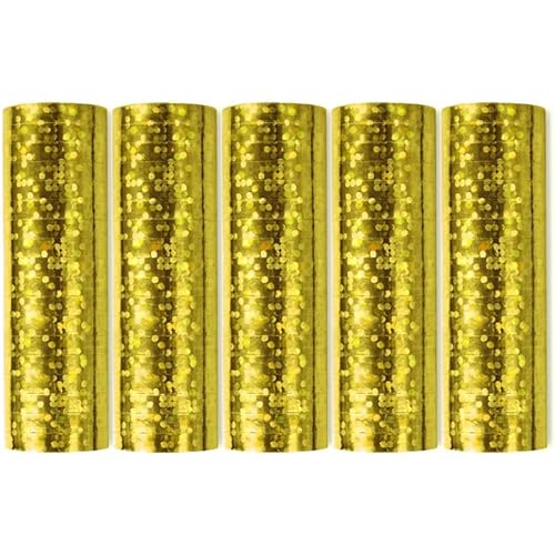 Luftschlangen Papier bunt Party Deko Geburtstag Hochzeit Set holografisch, Stück:5 Stück, Luftschlangen:Gold holografisch metallic Luftschlangen Papier bunt Party Deko Geburtstag Hochzeit Set holografisch, Stück:5 Stück, Luftschlangen:Gold holografisch metallic von Playflip