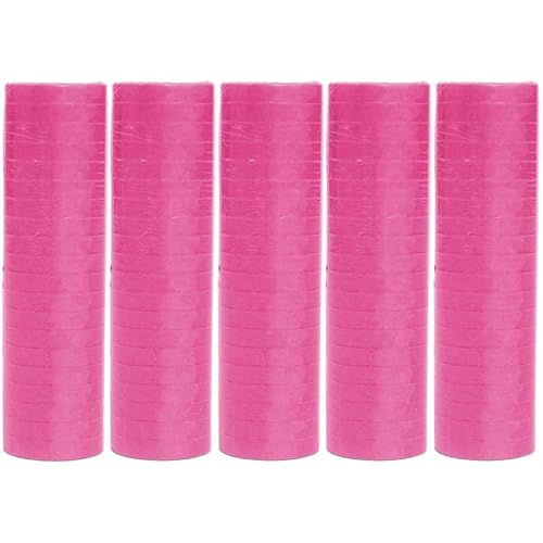 Luftschlangen Papier bunt Party Deko Geburtstag Hochzeit Set holografisch, Stück:5 Stück, Luftschlangen:Pink von Playflip