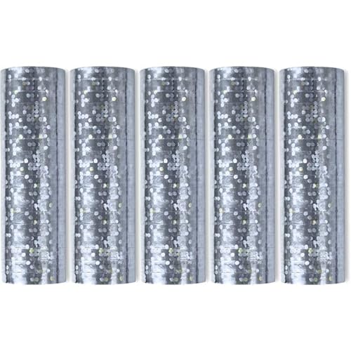 Luftschlangen Papier bunt Party Deko Geburtstag Hochzeit Set holografisch, Stück:5 Stück, Luftschlangen:Silber holografisch metallic Luftschlangen Papier bunt Party Deko Geburtstag Hochzeit Set holografisch, Stück:5 Stück, Luftschlangen:Silber holografisch metallic von Playflip