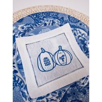 Blau Weiß Chinoiserie Chic Kürbis Leinen Cocktail Servietten Blau Weiß Chinoiserie Chic Kürbis Leinen Cocktail Servietten von PlayfulStitches901