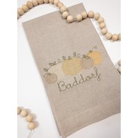 Personalisiertes Kürbis-Handtuch, Monogramm Haferflocken-Leinen-Kürbis-Handtuch Für Gäste-Badezimmer, Herbst-Handtuch Oder Gästetoilette von PlayfulStitches901