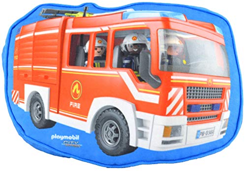 Playmobil United Labels City Action-Kinder Jungen Kissen Kinderzimmer Feuerwehr, ca. 26 x 33 x 5 cm, bunt, 1 Stück (1er Pack) von PLAYMOBIL