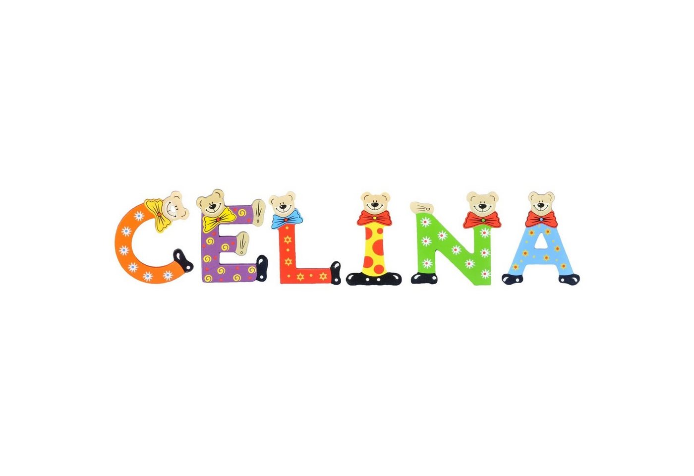 Playshoes Deko-Buchstaben (Set, 6 St), Kinder Holz-Buchstaben Namen-Set, CELINA - sortiert von Playshoes