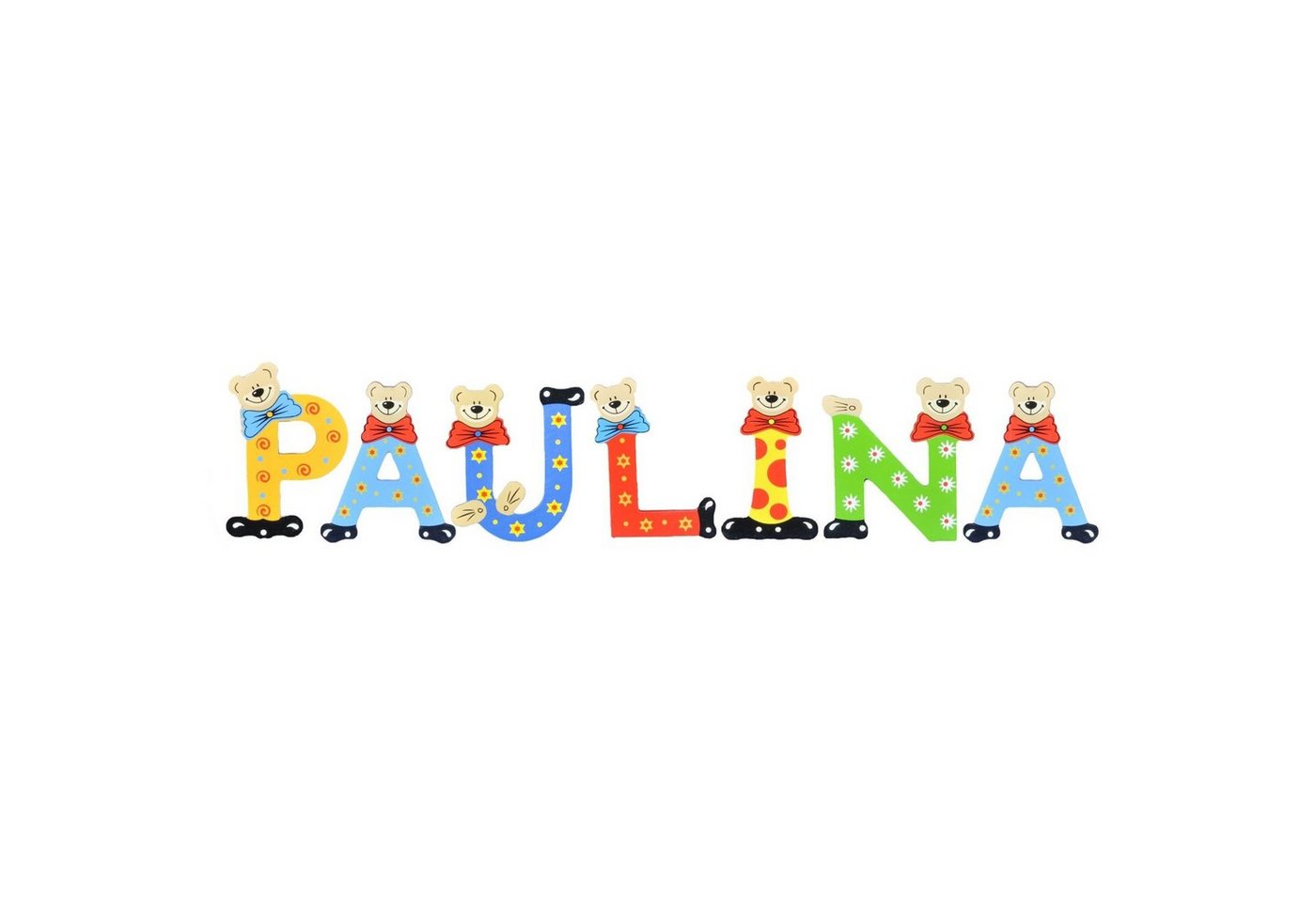 Playshoes Deko-Buchstaben (Set, 7 St), Kinder Holz-Buchstaben Namen-Set, PAULINA - sortiert von Playshoes