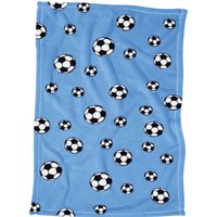 Playshoes Fleece-Decke Fußball (blau), Größe: 75 x 100 cm von Playshoes