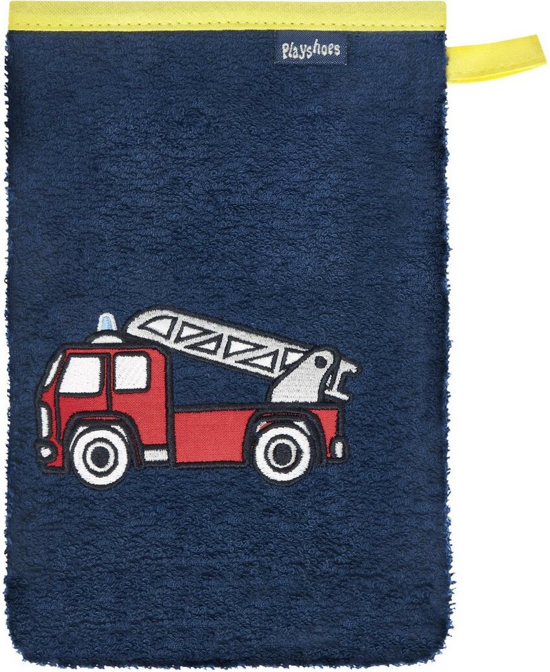 Playshoes Waschhandschuh Frottee-Waschhandschuh Feuerwehr von Playshoes