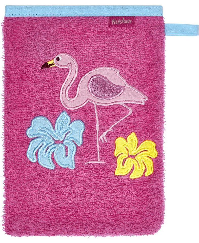Playshoes Waschhandschuh Frottee-Waschhandschuh Flamingo von Playshoes