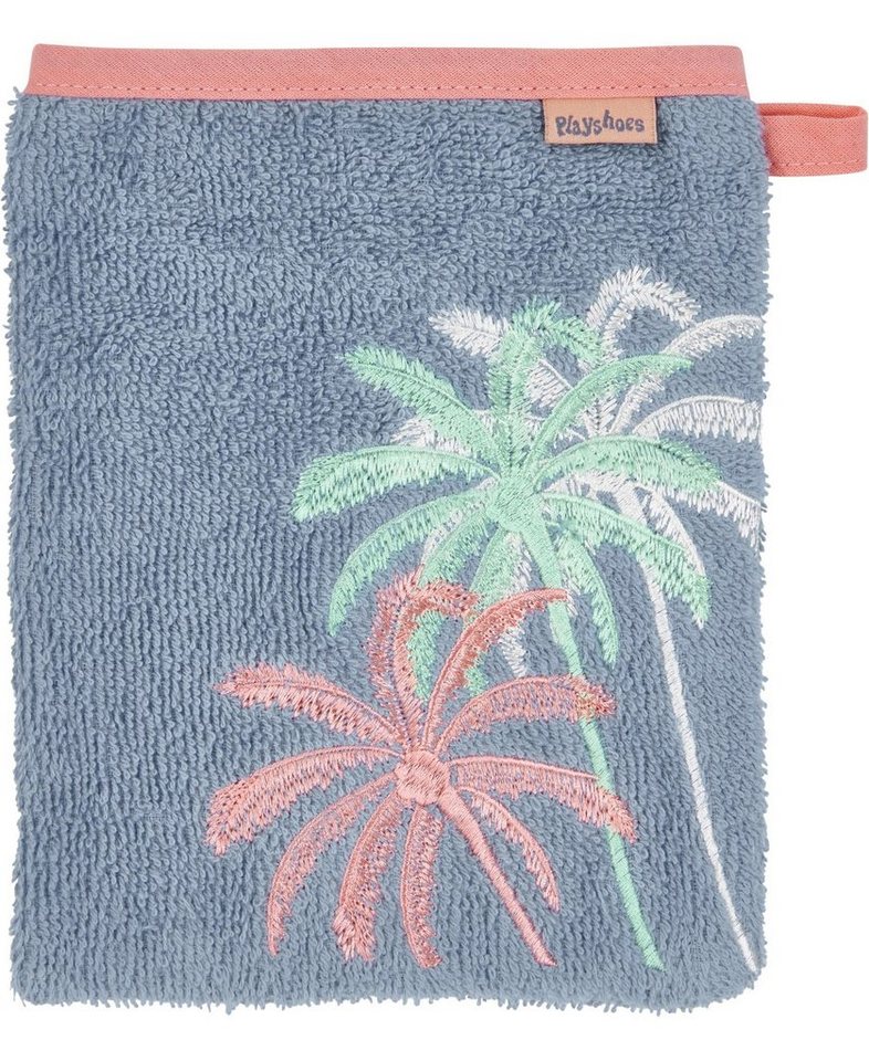 Playshoes Waschhandschuh Frottee-Waschhandschuh Palmen von Playshoes