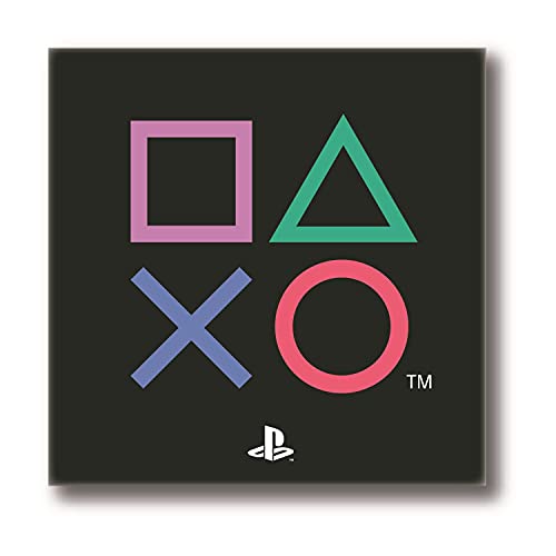 PlayStation Quadratischer Teppich – Controller Icons Design – Offizielles Sony-Produkt – Schlafzimmerteppich, Schwarz, 80 x 80 cm PlayStation Quadratischer Teppich – Controller Icons Design – Offizielles Sony-Produkt – Schlafzimmerteppich, Schwarz, 80 x 80 cm von Playstation