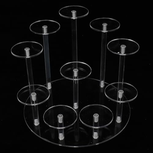 Acryl-Display-Erhöhungen, Klarer Acryl-Turm, Abgestuftes Dessert-Display, 10 Säulen, Transparentes Acryl-Dessert-Tisch-Display für Partys von Plcnn