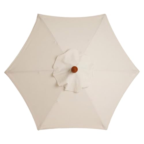 Plcnn Ersatz-Sonnenschirm für Terrassenschirm, 3 m, dick und stark, Ersatzabdeckung für Marktschirm mit 6 Rippen für den Außenbereich, Sonnenschirm-Markise, beige von Plcnn