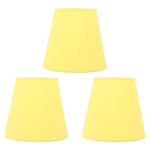 Trommel-Lampenschirme, 3er-Set, Zum Aufstecken, Lampenschirme, Moderner Stoff-Lampenschirm, Staubschutz für Tischlampen und Stehleuchten(Gelb) von Plcnn