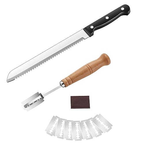 Pleafind Brotmesser, Scharfes Brotmesser Wellenschliff, Edelstahl Brotmesser mit ergonomischer Griff und 20 cm langer Klinge, Messer ideal zum Schneiden von Brot, Tomaten, hartschaligen Früchten von Pleafind