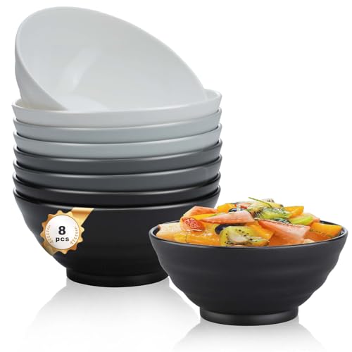 Pleafind Müslischalen-Set, 8 Stück 680.4 g/680ml Kunststoffschalen, unzerbrechliche und stapelbare Schalen für Müsli, Nudeln, Salat, BPA-frei und spülmaschinen- und mikrowellengeeignet von Pleafind