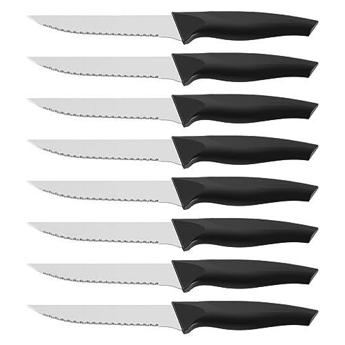 Pleafind Steakmesser Set, 8-teilig, scharfe Steakmesser mit Wellenschliff, Steak Messer aus Edelstahl, Pizzamesser, Tafelmesser, Steakmesser-Set, Steakbesteck, Messer Set, Spülmaschinenfest von Pleafind