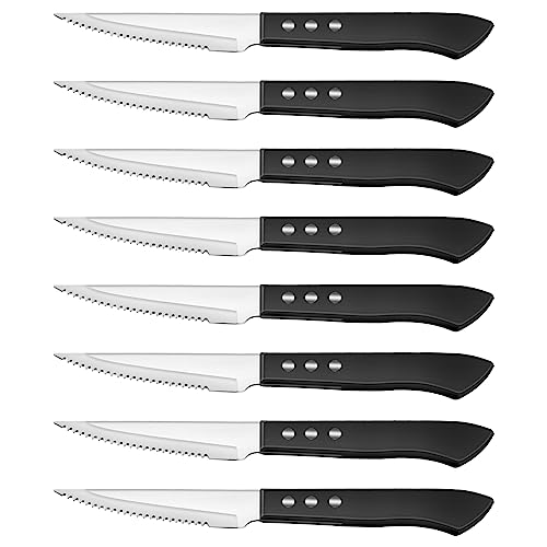 Pleafind Steakmesser Set, Edelstahl Steakmesser Set 8-teilig, scharfe Steakmesser, Wellenschliff Messer, Steak Messer, Pizzamesser, Tafelmesser, Steakmesser-Set, Steakbesteck, Spülmaschinengeeignet von Pleafind