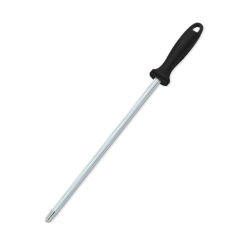 Pleafind Wetzstahl für Messer, Profi Messerschärfer (38,4cm), Wetzstahl mit komfortablem Griff, Schärfer Wetzstahl für geeignet für viele Arten von Messern, Schwarz Messerschärfer stab von Pleafind