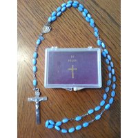 Blaue Perlen Rosenkranz Made in Italy, 19" Lang von PleasantStreetPicker