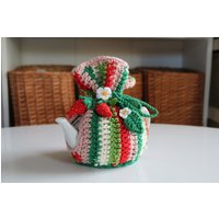 Teewärmer Mit Erdbeeren, Gehäkelte Teewärmer, Kleine Teekanne Bezug, Gestrickte Stövchen, Gemütliche Küche von PleasantThingsStore