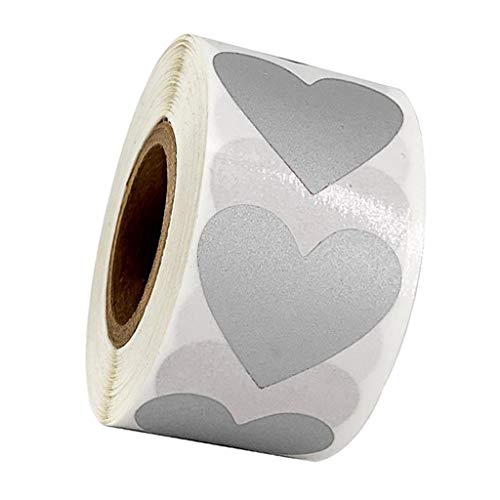 300 Stück Rolle Herz Aufkleber Kraftpapier Klebeetiketten Scrapbooking Silber 300 Stück Rolle Herz Aufkleber Kraftpapier Klebeetiketten Scrapbooking Silber von Pleayietoopiatiey