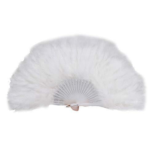 Federfächer Dekoration Handwerk Partys Cosplay Haushalt Handheld Ornament Dekorative Fächer Geschenk Tanzen Hochzeit Erwachsene Weiß von Pleayietoopiatiey