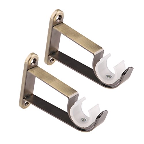 Gardinenstangenhalter aus Eisen, Wandmontage, 1#Bronze, Einzelstange, 2 Stück von Pleayietoopiatiey